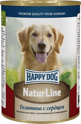 HappyDog Консерва для собак с телятиной и сердцем, 410 гр зоомагазине gavgav-market