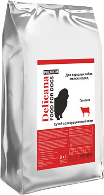 Delicana Сухой корм для собак мелких пород, с говядиной. 8кг зоомагазине gavgav-market