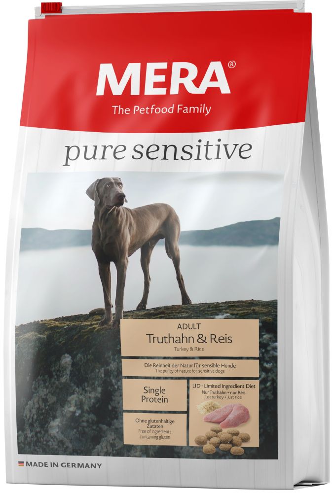 Mera 41 Pure Sensitive Adult Truthahn&Reis Корм для взрослых собак с индейкой и рисом, 4кг зоомагазине gavgav-market