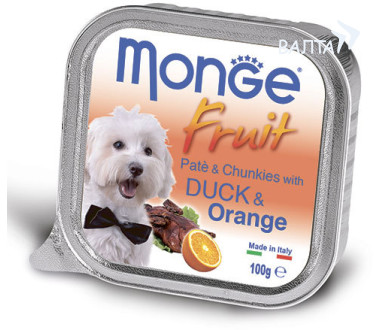 Monge Dog Fruit Консервы для собак утка с апельсином (100 г) зоомагазине gavgav-market
