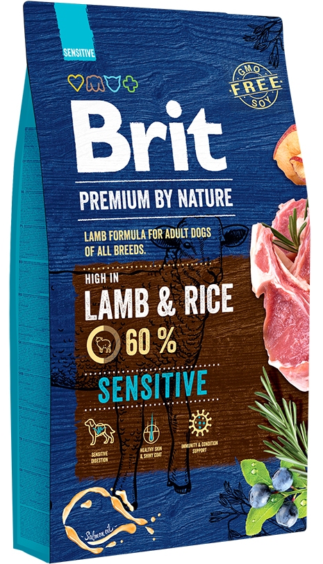 BRIT Premium by Nature Sensitive Lamb & Rice Корм для собак всех пород с чувствительным пищеварением (8 кг) зоомагазине gavgav-market