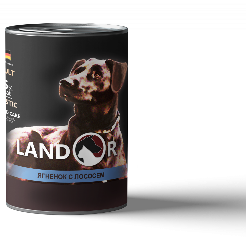 LANDOR Adult Dog Lamb and Salmon  Консерва для собак с ягненком и лососем, 400г зоомагазине gavgav-market