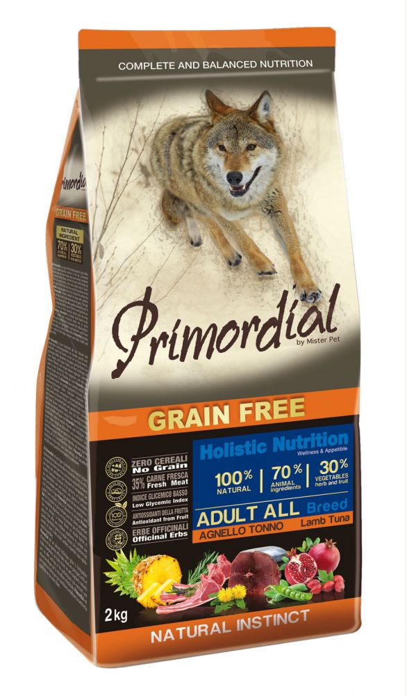 Primordial Grain Free Сухой корм для собак всех пород, с тунцом и ягненком 2 кг зоомагазине gavgav-market