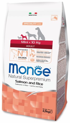 Monge Dog Speciality Line Mini Adult Salmon & Rice Корм для собак мелких пород с лососем и рисом (2,5 кг) зоомагазине gavgav-market